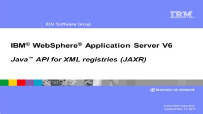 java api  xml registries jax  overview ibm mediacenter