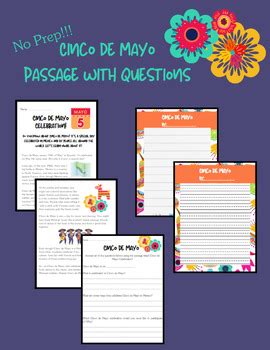 Cinco De Mayo Passage Questions And Writing Paper By Julianne Schmitz