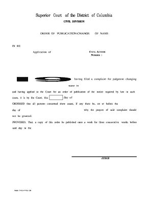 Fillable Online Dcsc Form Order Of Publication Change In Name Forms