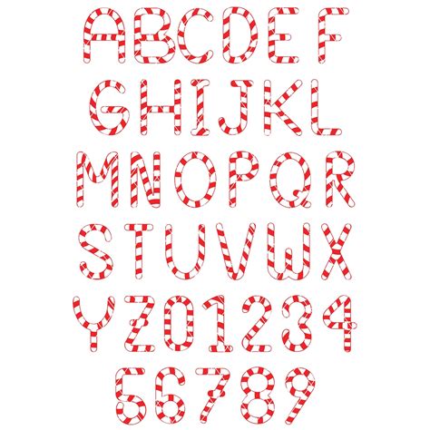 Candy Cane Font Svg Christmas Font Svg Candy Cane Alphabet Etsy