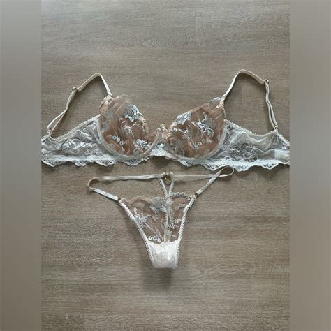 Honey Birdette Lingerie Set In White Cream Gem