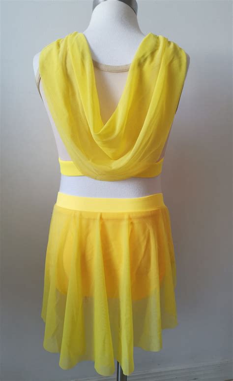 Costume base Stunning bright yellow Lyrical dance costume base+two