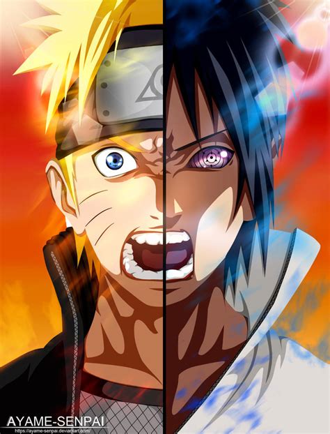 Sasuke Uchiha Vs Naruto Uzumaki By Ayame Senpai On Deviantart