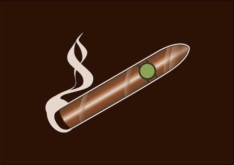 Premium Vector Vector Illustration Of A Smoking Brown Cigar