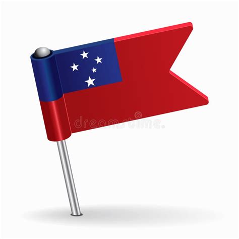 Samoan Flag Map Pointer Layout Vector Illustration Stock Vector