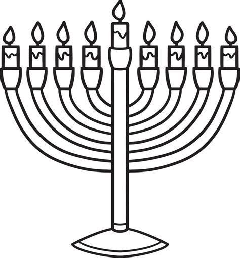 Hanukkah Menorah Isolated Coloring Page for Kids 11416138 Vector Art at