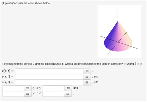 Solved Point Consider The Cone Shown Below Figure Of A Chegg