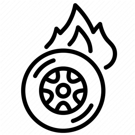 Burnout Car Care Maintenance Service Tire Tyre Icon