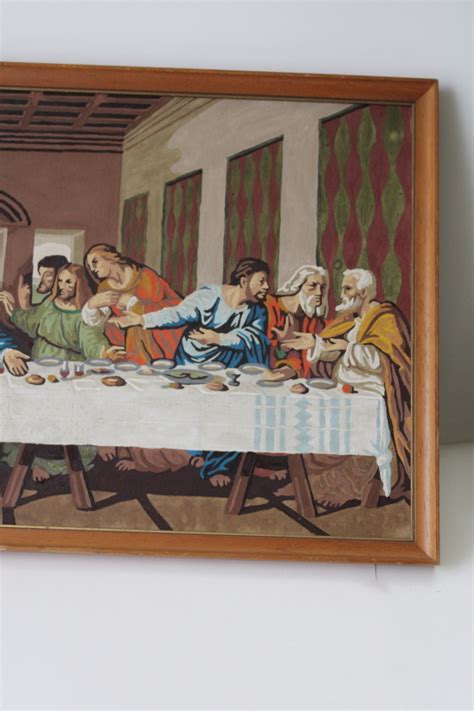Framed Paint By Number Picture The Last Supper Mid Century Vintage Pbn