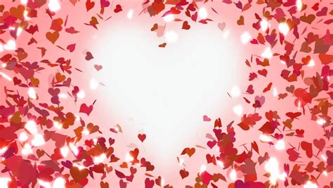 Stock video of hearts falling, glitter, animation, background. loop ...