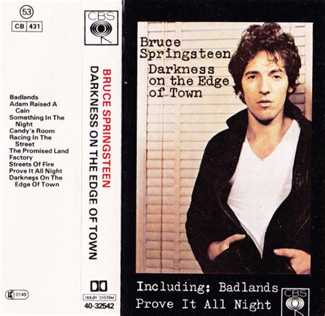 Bruce Springsteen - Darkness On The Edge Of Town (1978, Cassette) | Discogs