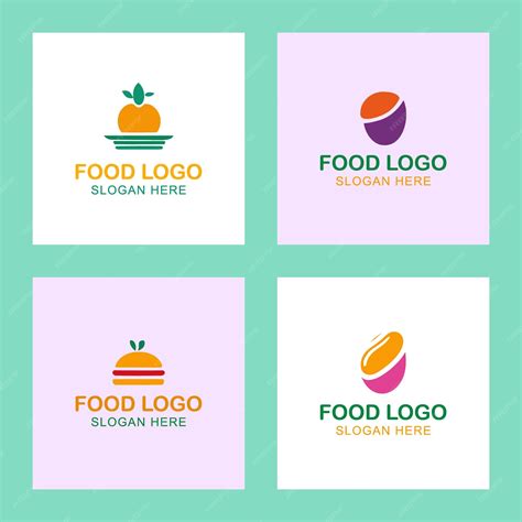 Premium Vector | Vector food colorful logo emblems set