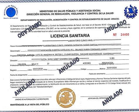 Licencia Sanitaria en Guatemala Actualización y Renovación