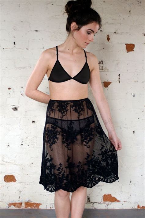 GRACE Lace Slip Skirt In Black Handmade By Nahina Grace And Lace