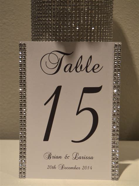 Set Of 5 Rhinestone Table Numbers Personalized With Bride And Etsy