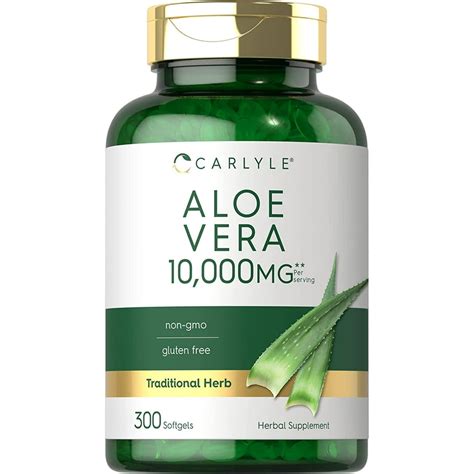 Aloe Vera 10 000 Mg 300 Softgels Aloe Vera Gel Supplement Non Gmo