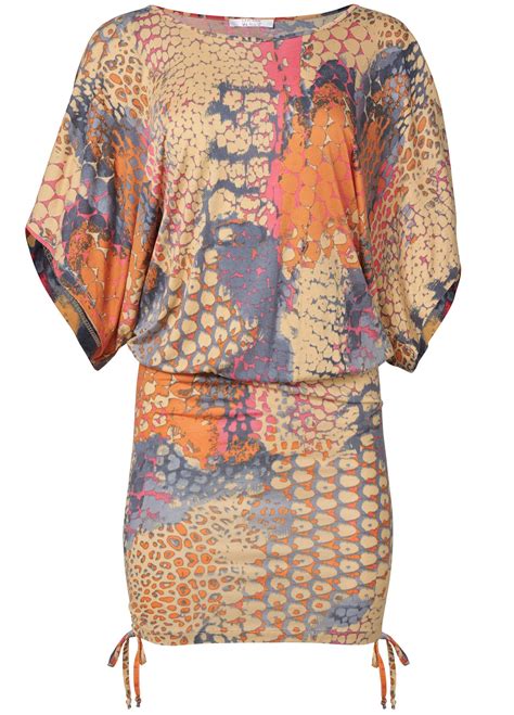 Banded Convertible Dress - Orange Multi – Venus Fashion