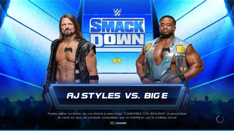 WWE 2K22 aj Styles vs big E clasificatoria aún fatal de cuatro esquinas