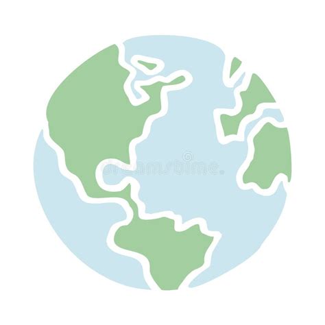 Planet Earth Icon In Doodle Style Stock Vector Illustration Of