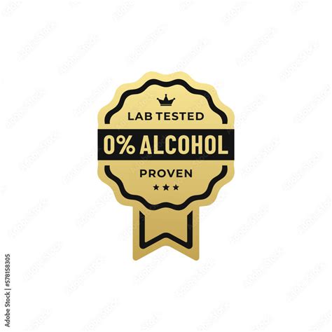 Grafika wektorowa Stock: Elegant 0% Alcohol Free Label Vector or 0 ...