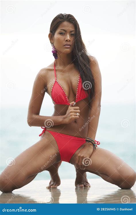 Thai Bikini Model With Tube Royalty Free Stock Photography CartoonDealer