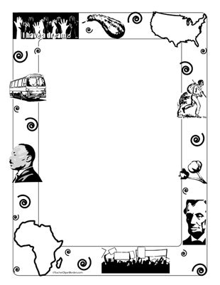 Black History Figures- Portrait Blank - Teacher Clipart Borders