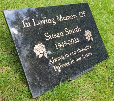 granite memorial plaque roses grave marker crematorium garden