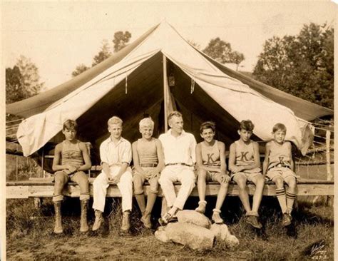 Vintage Boys With Camp Counselor Photograph Camp Postcards Vintage