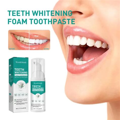 Teeth Whitening Mousse Mint Toothpaste Remove Plaque Stains Oral Odor