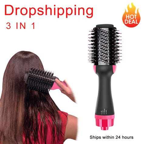 One Step Hair Dryer Volumizer Hot Air Styling Professional In Brush Blow Straight Curls