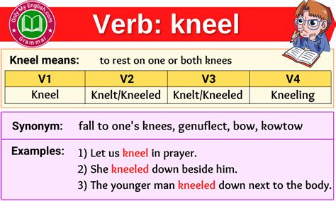 kneel verb forms  tense  participle vvv