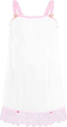 Satini Lingerie Sheer Sissy Babydoll Ruffles Frilly Lace Slip Nightwear Baby Blue White