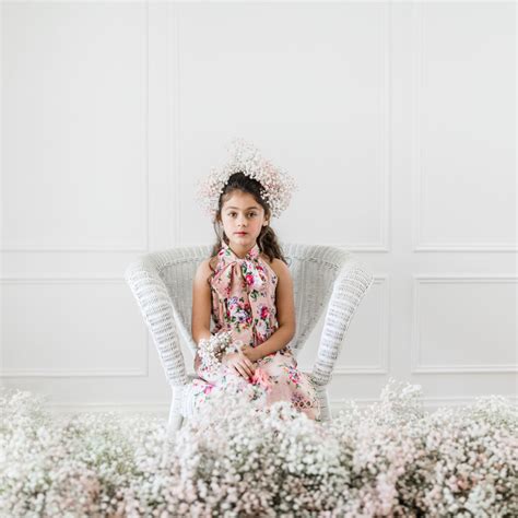 Petite Amalie SS18 Flower Print Pussy Bow Dress Leo Bella