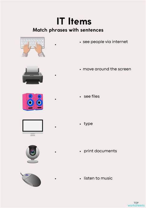 items secondary  interactive worksheet topworksheets