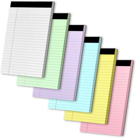 Amazon.com : WINKIO Legal Pads 5" X 8", 6 Pack Colored Note Pads ...