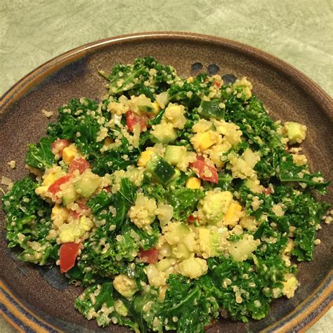 Kale Quinoa And Avocado Salad With Lemon Dijon Vinaigrette Allrecipes