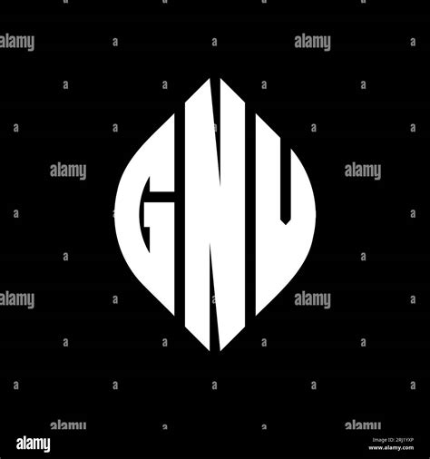 Gnv Circle Letter Logo Design With Circle And Ellipse Shape Gnv