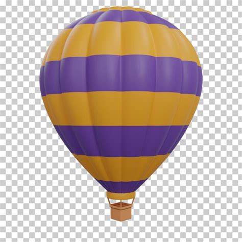 Premium PSD D Rendering Hot Air Balloon Isolated