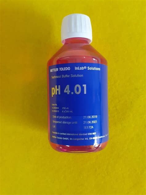 Solución Tampón de pH 4 01 250 mL METTLER TOLEDO inlad