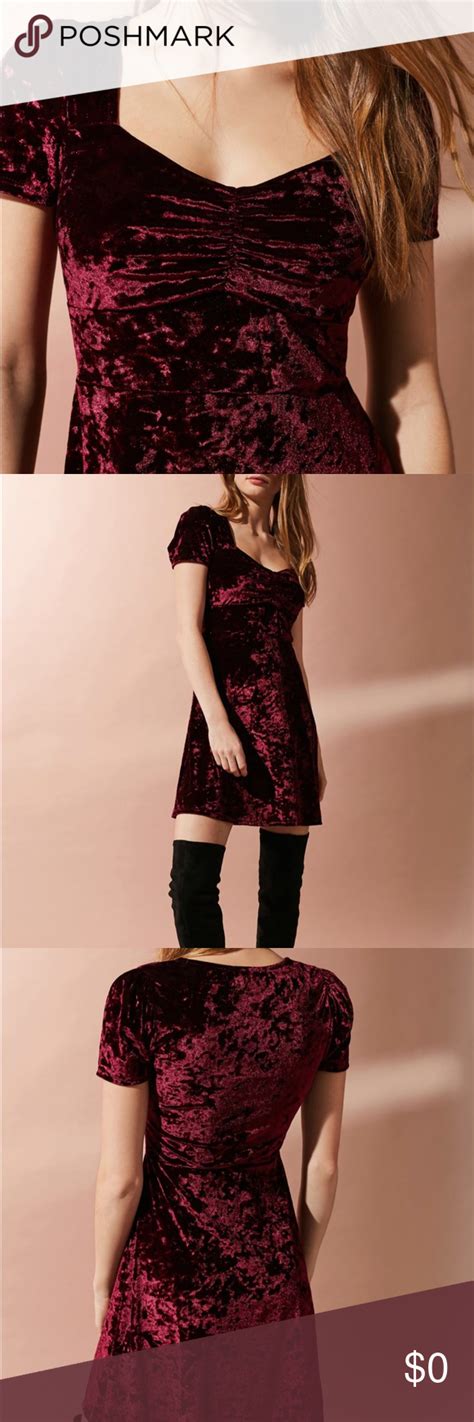 Uo Crushed Velvet Ruched Dress Fashion Trendy Fashion Outfits