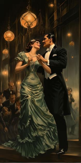 Premium AI Image | a painting of a couple dancing in a theatre