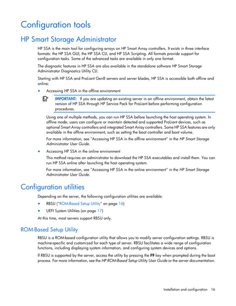 Configuration Tools Hp Smart Storage Administrator Configuration