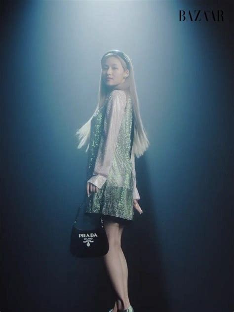 211207 Sana X Harpers Bazaar X Prada | Long sleeve dress, Japanese ...