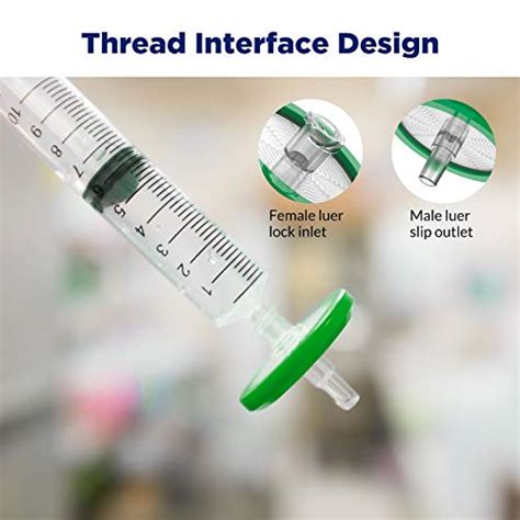 10 Pack Syringe Filter Sterile PES Hydrophilic Filtration 0 22um Pore