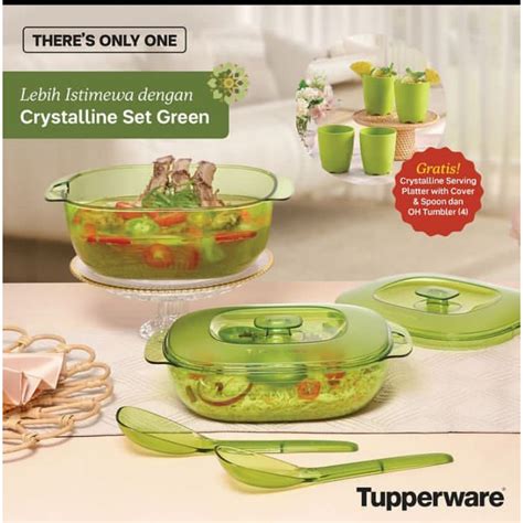 Jual Crystalline Set Green Tupperware Classy Crystalline Tupperware