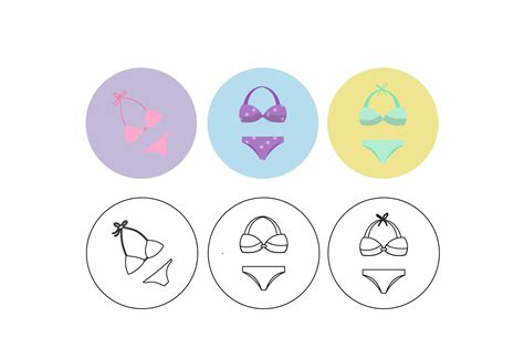 Summer Bikini FIll Outline Bundle Graphic By Humanbeing Studio Creative Fabrica