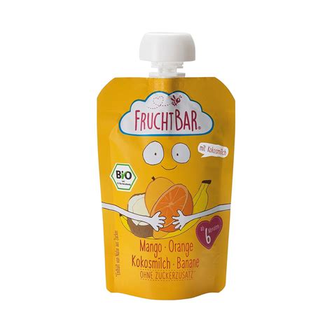 FruchtBar Bio Quetschie Mango Orange Kokosnuss Banane Fruchtpüree