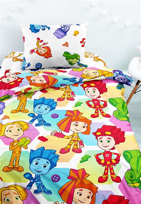 Постельное белье 1,5-спальное Непоседа Фиксики, цвет: белый ...