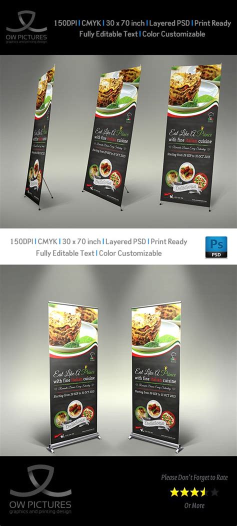 Italian Restaurant Signage Roll Up Template On Behance Restaurant