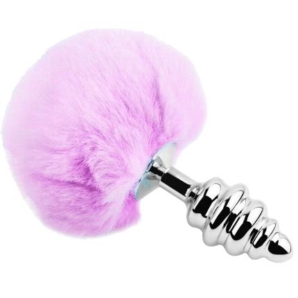 Plug Anal Cauda De Coelho Alive Espiral Fluffy Cms Rosa